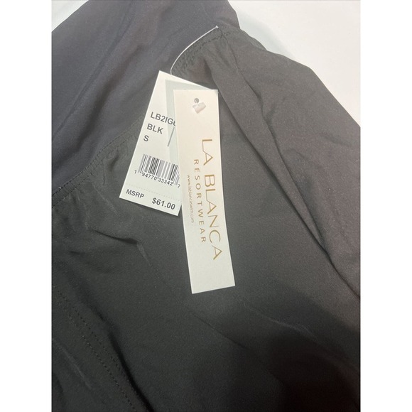 La Blanca Soft Board Swim Shorts Womens Small Pull-On Black NWT $61 - Picture 4 of 4